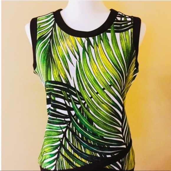 EUC Worthington tropical leaf envelope top S - Picture 5 of 7